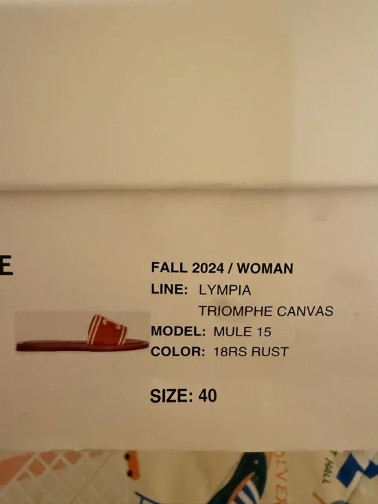 Celine Lympia Triomphe Jacquard Canvas Mules - Rust. 40 - Picture 5 of 6